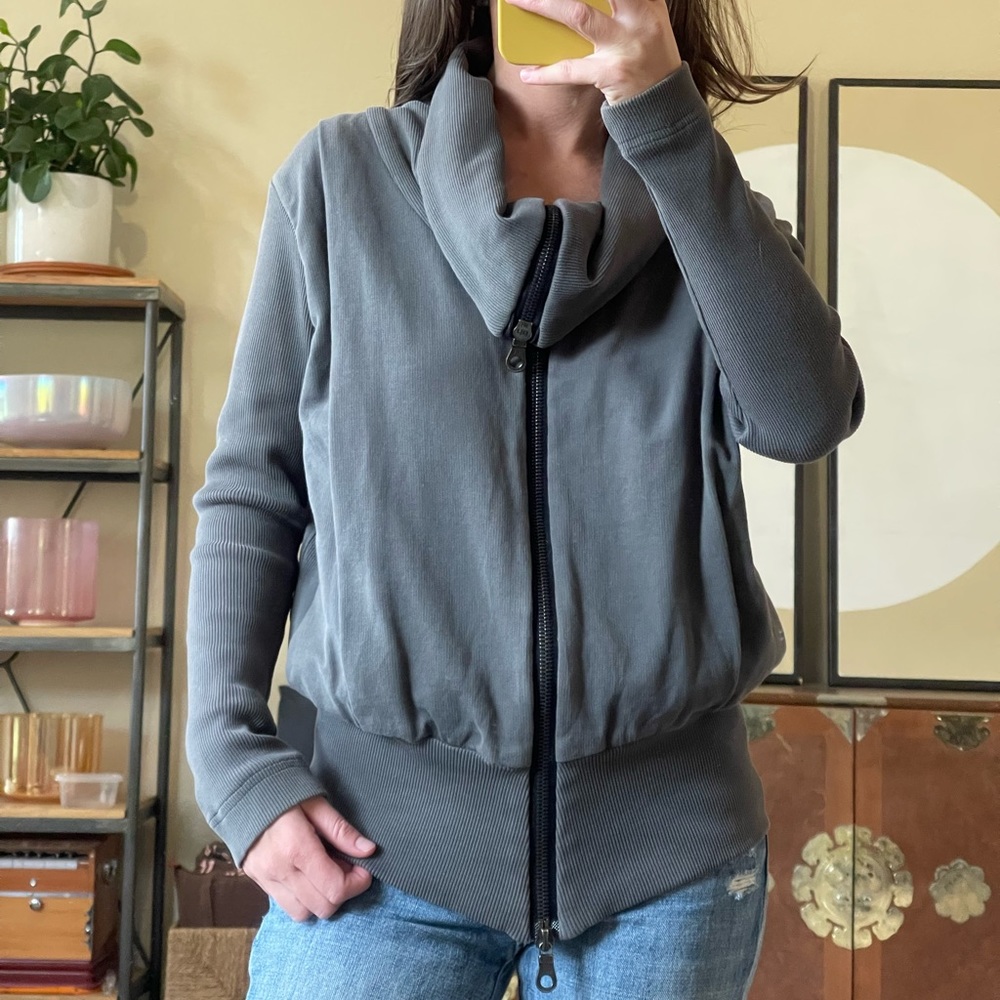Herff Christiansen Grey Moto Sweater
